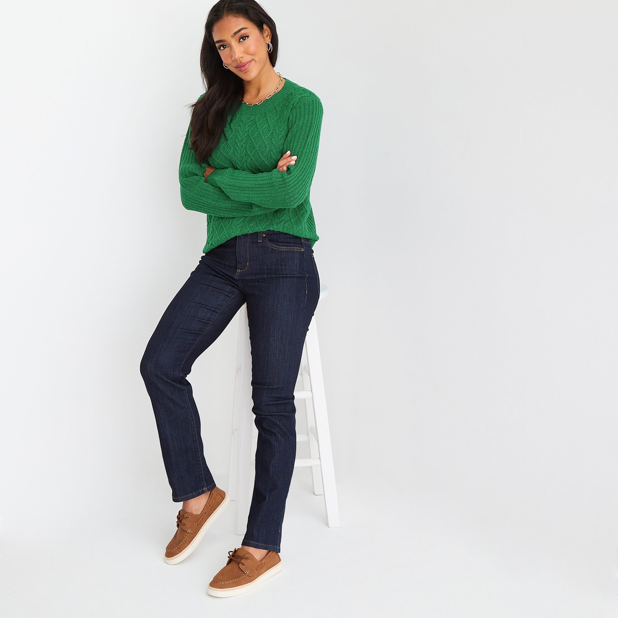 St. John's Bay Womens Crew Neck Long Sleeve Pullover Sweater