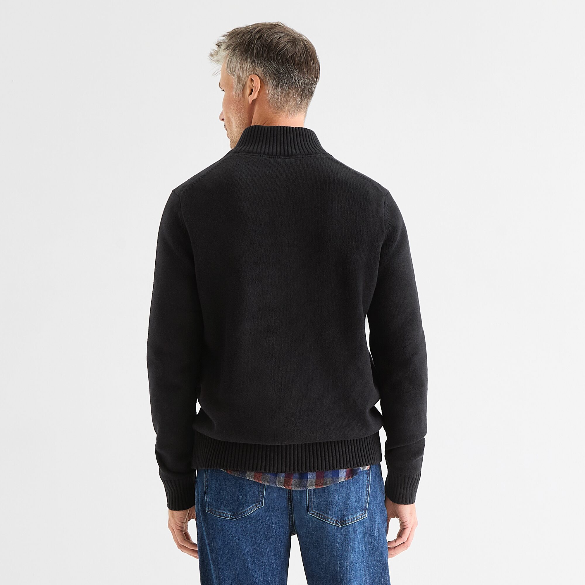St. John's Bay Mens Mock Neck Long Sleeve Quarter-Zip Pullover Sweater