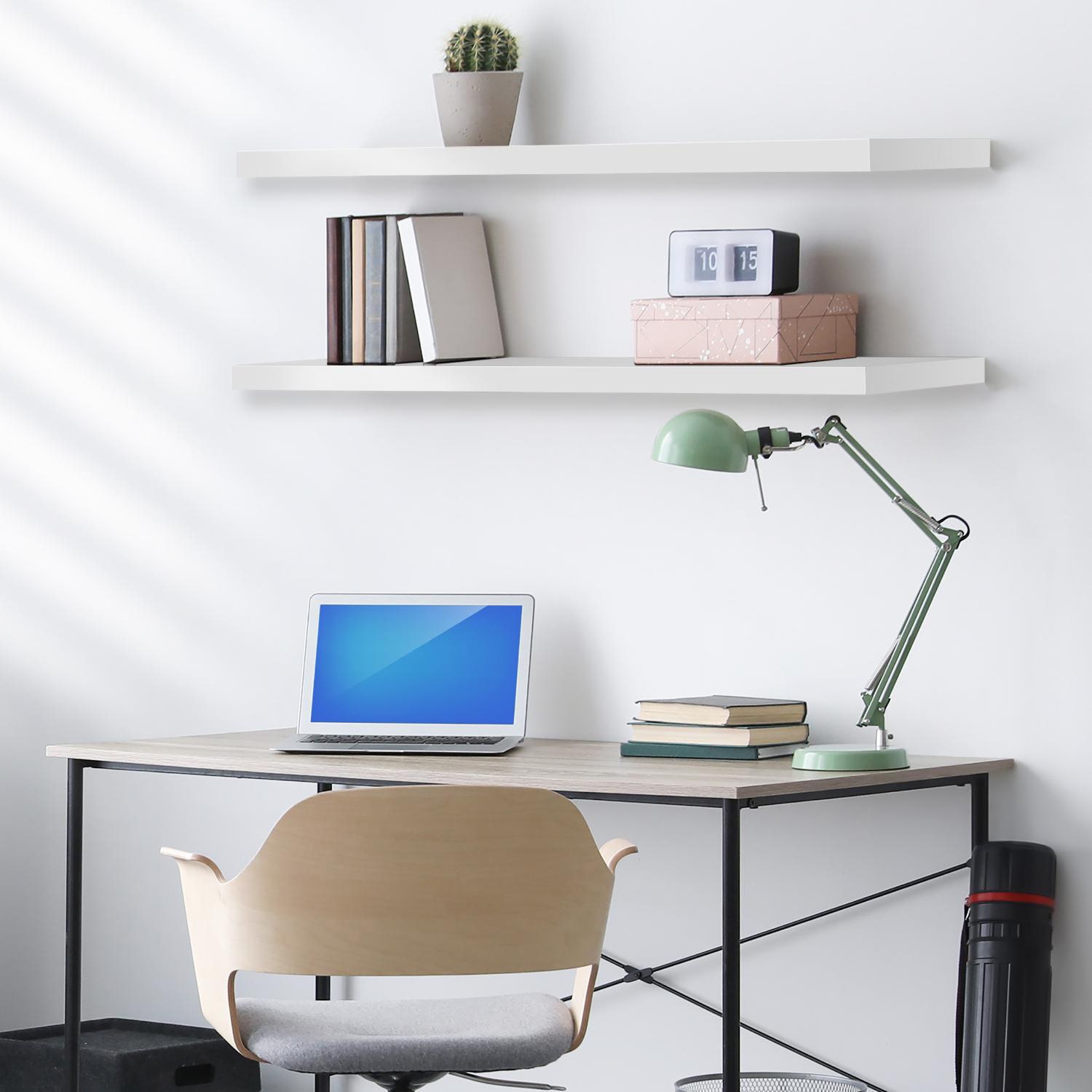 Sorbus 47" Floating 2-Shelf with Baskets