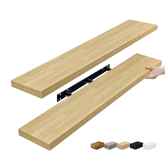 Sorbus 47" Floating 2-Shelf with Baskets