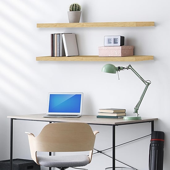 Sorbus 47" Floating 2-Shelf with Baskets