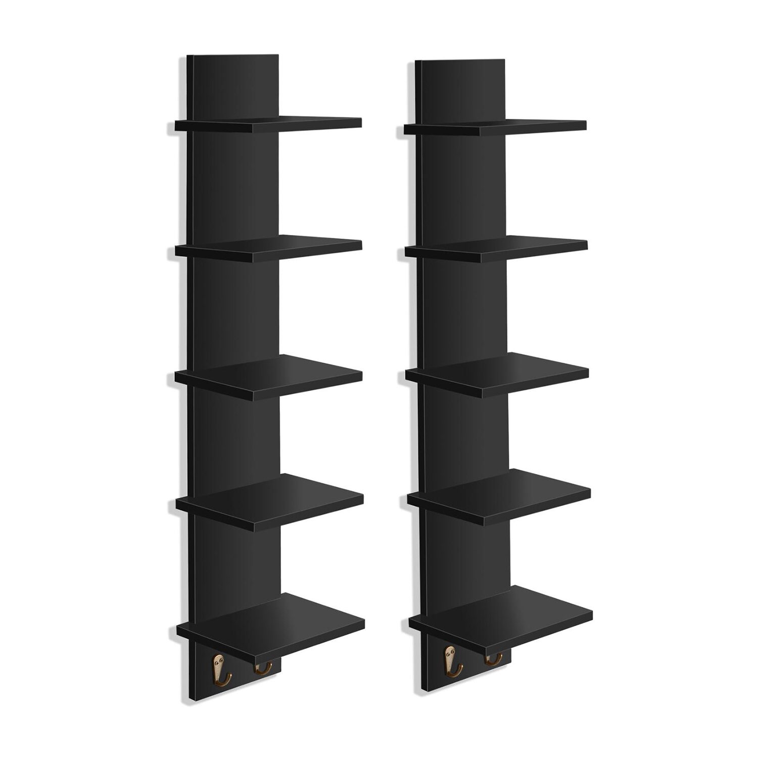 Sorbus 5 Tier Floating Hooks 10-Shelf with Baskets