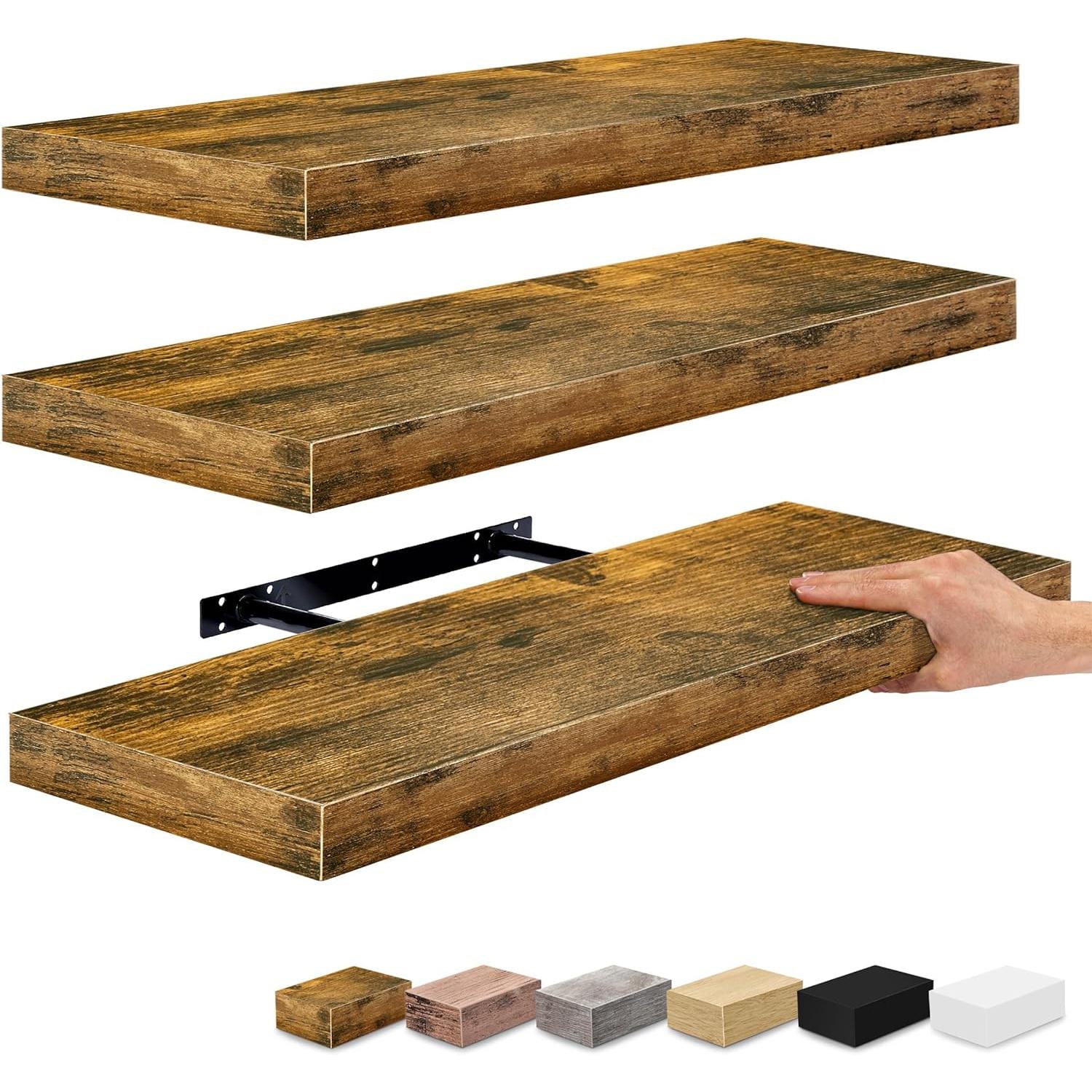 Sorbus 24" Rectangle 3-Shelf with Baskets