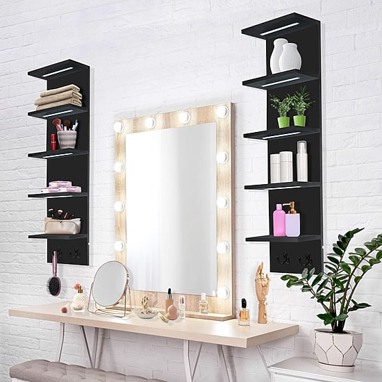 Sorbus Floating Led Lights 5-Shelf  with Baskets