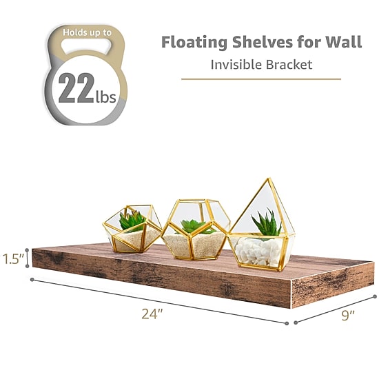 Sorbus 24" Rectangle 3-Shelf with Baskets