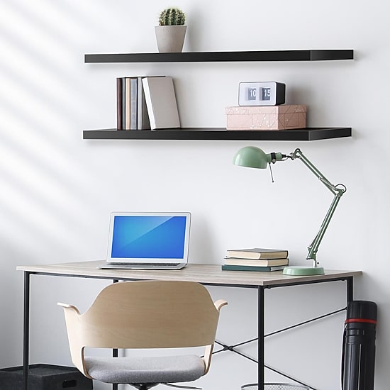 Sorbus 47" Floating 2-Shelf with Baskets
