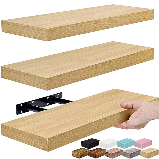 Sorbus 16" Floating 3-Shelf with Baskets