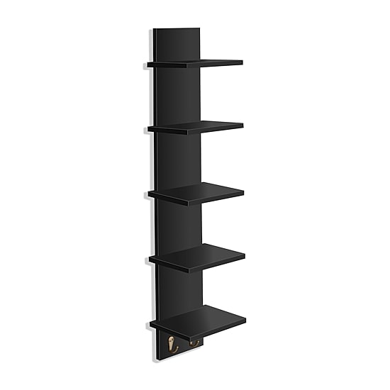 Sorbus Floating  With Hooks 5-Shelf with Baskets