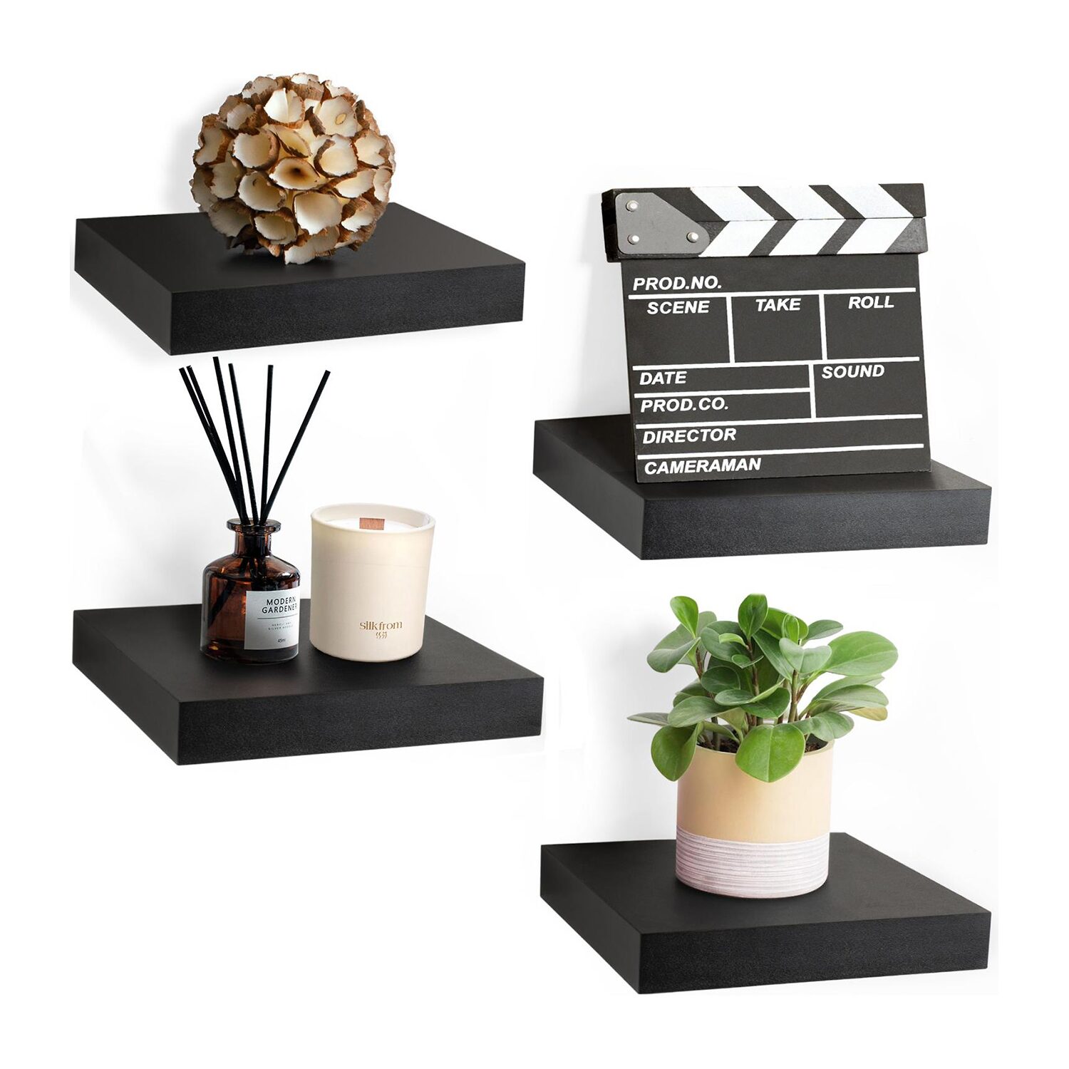 Sorbus 9" Square 4-Shelf with Baskets