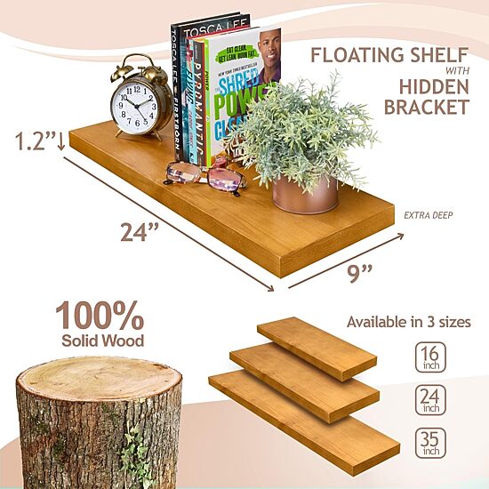 Sorbus 24" Solid Wood 2-Shelf with Baskets