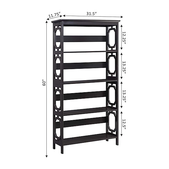 Convenience Concepts Omega Office + Library Collection 5-Shelf Bookcase