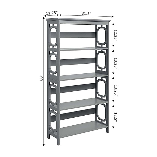 Convenience Concepts Omega Office + Library Collection 5-Shelf Bookcase