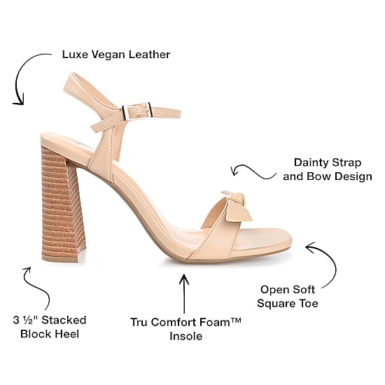 Journee Collection Dianne Womens Round Open Toe Stacked Heel Pumps