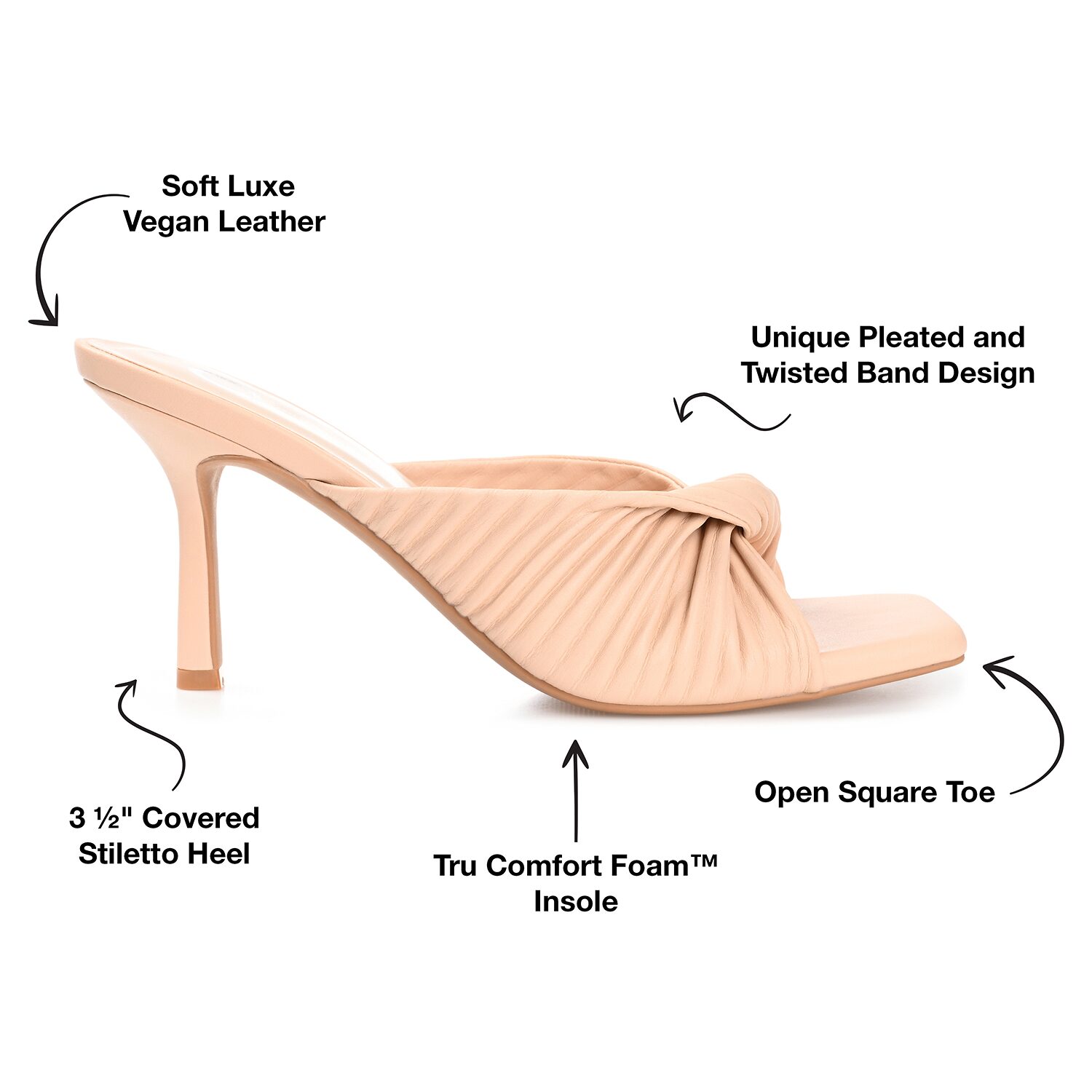 Journee Collection Greer Womens Round Open Toe Stiletto Heel Pumps