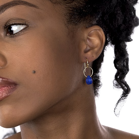 Sparkle Allure 14K Gold Over Brass Pear Drop Earrings