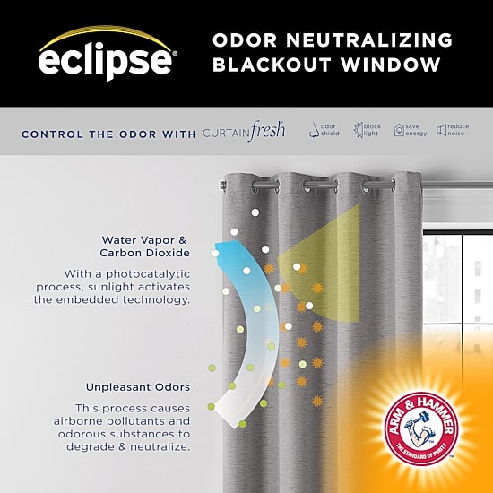 Eclipse Lawson Grommet Top Energy Saving Blackout Single Curtain Panel