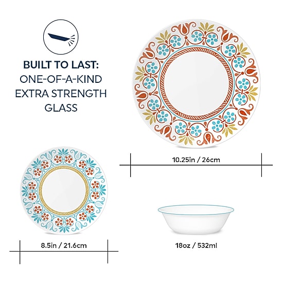Corelle Global Collection Terracotta Dreams 12-pc. Glass Dinnerware Set