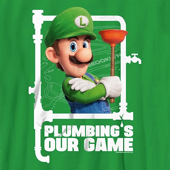 Little & Big Kid Boys Crew Neck Short Sleeve Regular Fit Luigi Super Mario Graphic T-Shirt