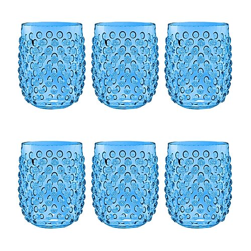ABODE HOMEWARES Hobnail 6-pc. Drinkware Set, One Size, Blue