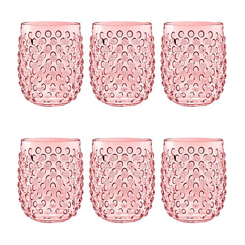 Abode Homewares Hobnail 6-pc. Drinkware Set In Pink