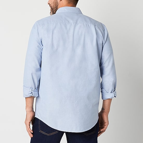 St. John's Bay Oxford Mens Long Sleeve Classic Fit Button-Down Shirt