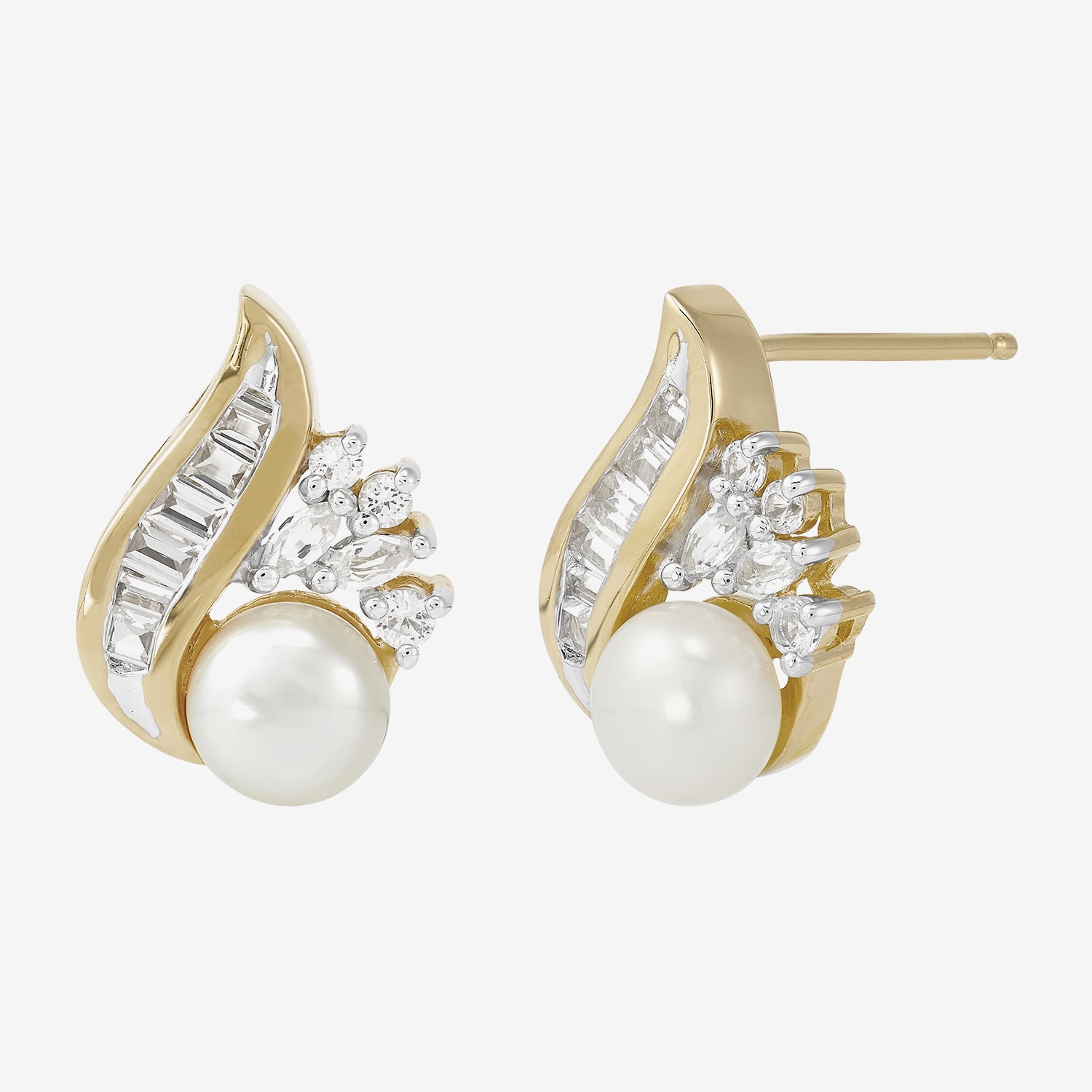 Cultured Freshwater Pearl Earrings 14K Over Sterling