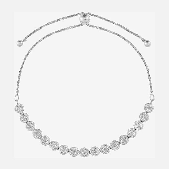 1 CT. T.W.  Diamond Bolo Bracelet in 10K White Gold