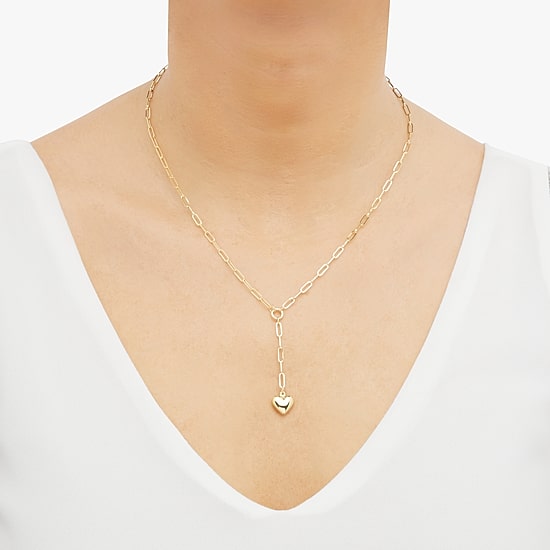 Gold Addiction Lariat Style Womens 10K Gold 18 Inch Y Necklace
