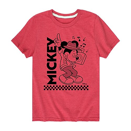 Disney Collection Little & Big Kid Boys Crew Neck Short Sleeve Regular Fit Mickey and Friends Mickey Mouse Graphic T-Shirt, X-large, Red