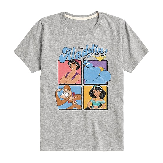 Disney Collection Little & Big Kid Unisex Crew Neck Short Sleeve Regular Fit Aladdin Graphic T-Shirt