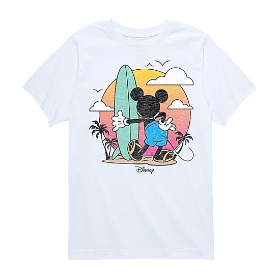 Disney Collection Little & Big Kid Boys Crew Neck Short Sleeve Regular Fit Mickey and Friends Mickey Mouse Graphic T-Shirt