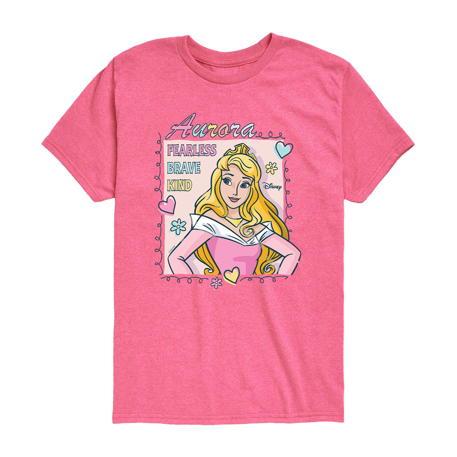 Disney Collection Little & Big Kid Girls Crew Neck Short Sleeve Regular Fit Princess Sleeping Beauty Graphic T-Shirt