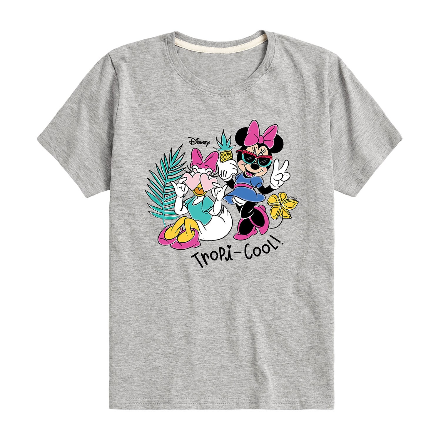 Disney Collection Little & Big Kid Girls Crew Neck Short Sleeve Regular Fit Mickey and Friends Minnie Mouse Graphic T-Shirt