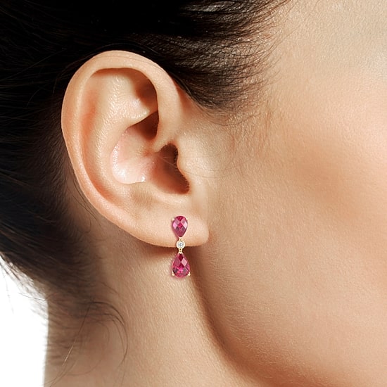 Womens Gemstone 14K Gold Over Silver Pear Drop Earrings