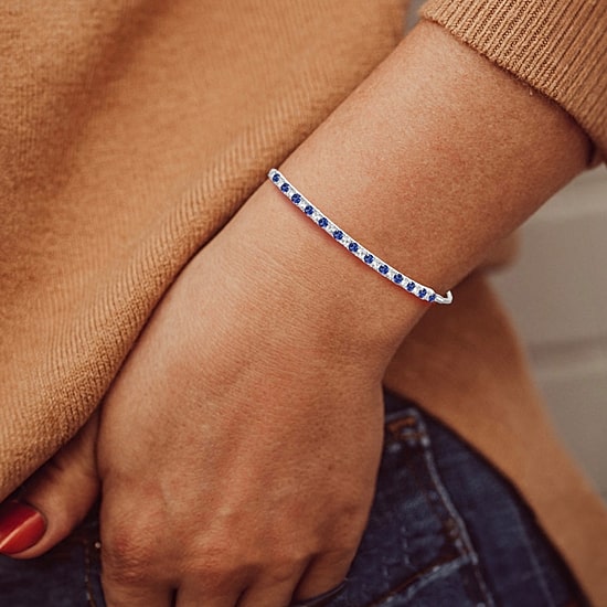 Gemstone Sterling Silver Bolo Bracelet