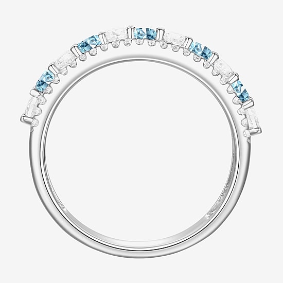 Womens Lab Created Gemstone 14K Gold Over Silver Stackable Rings