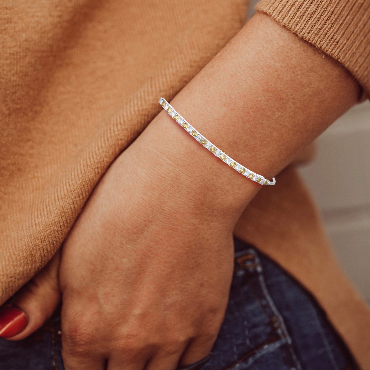 Gemstone Sterling Silver Bolo Bracelet