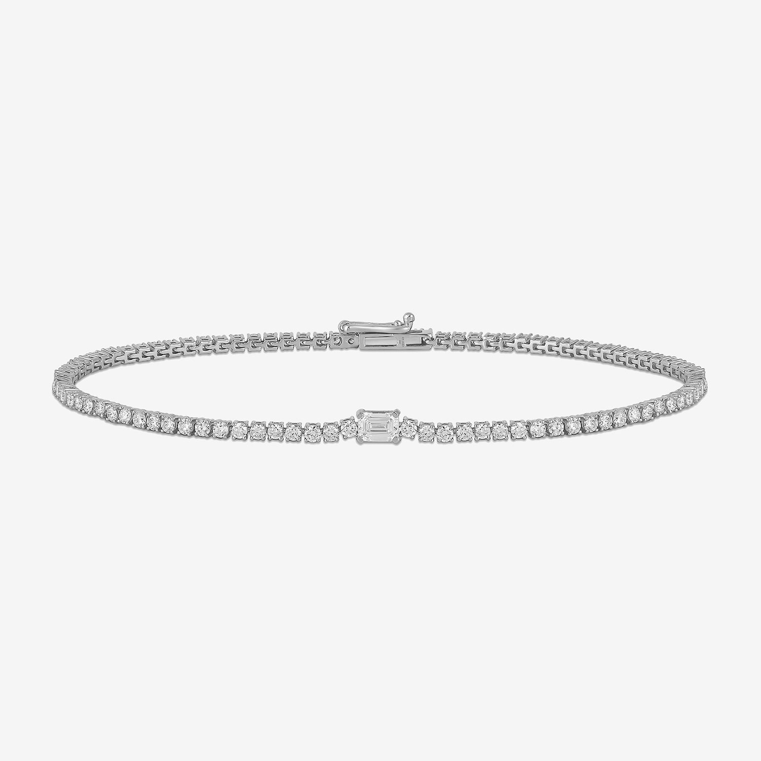 (G / I1) Womens 2 CT. Lab Grown White Diamond 10K Gold Tennis Bracelet