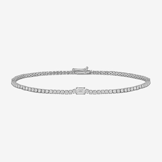(G / I1) Womens 2 CT. Lab Grown White Diamond 10K Gold Tennis Bracelet