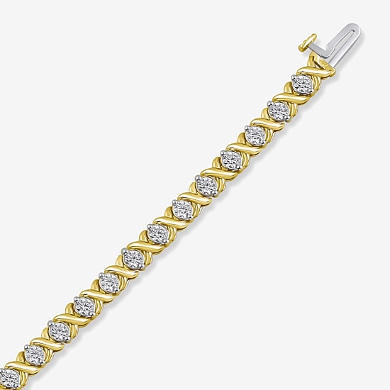 Womens 2 CT. T.W. Lab Grown White Diamond 10K White Gold 7.5 Inch Tennis Bracelet