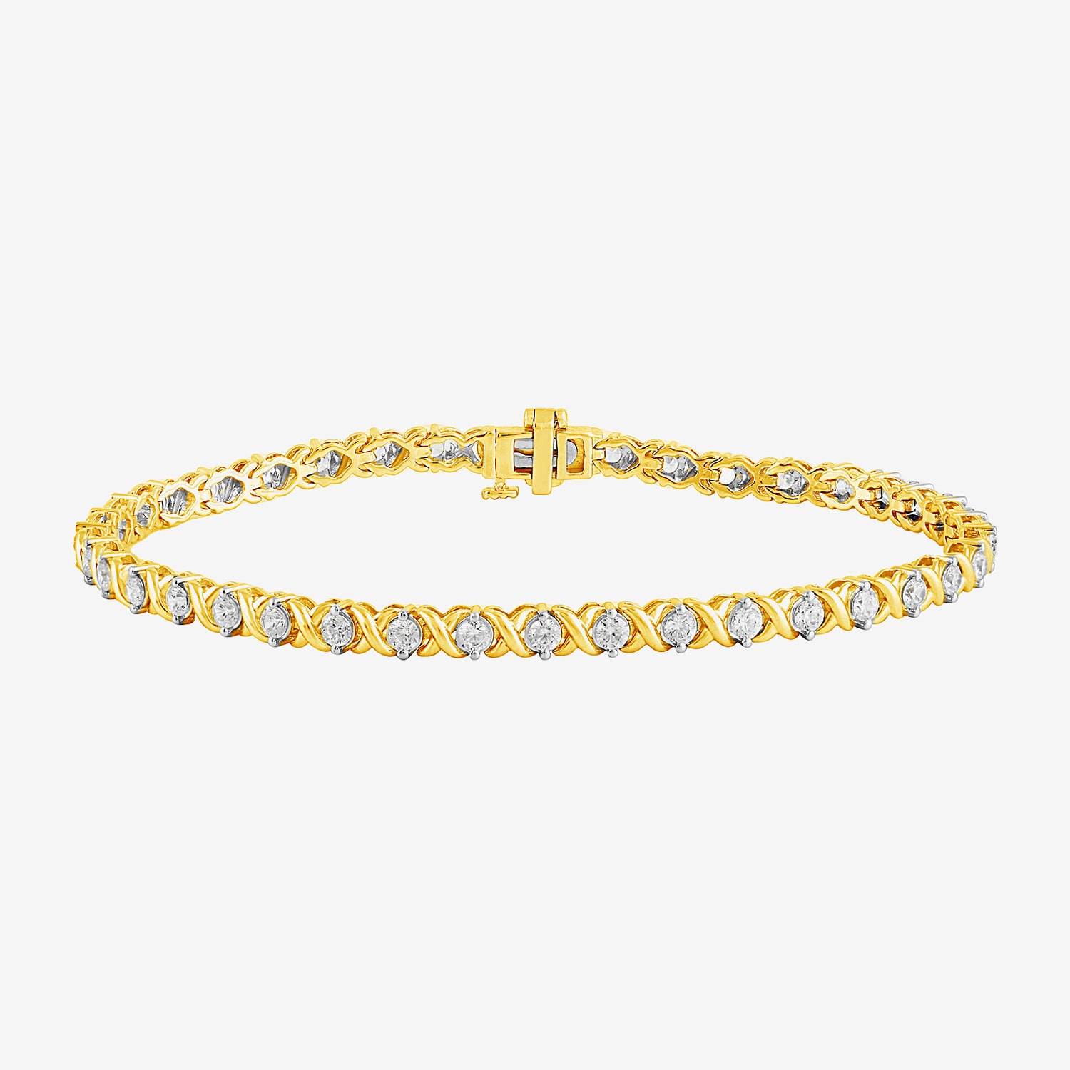 Womens 2 CT. T.W. Lab Grown White Diamond 10K White Gold 7.5 Inch Tennis Bracelet