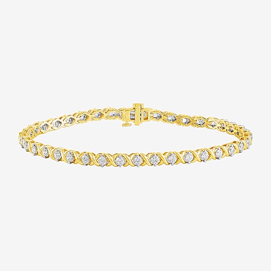 Womens 2 CT. T.W. Lab Grown White Diamond 10K White Gold 7.5 Inch Tennis Bracelet