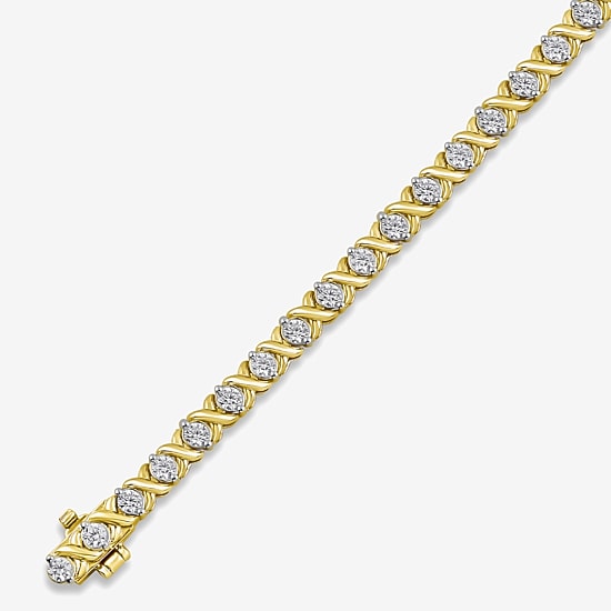 Womens 2 CT. T.W. Lab Grown White Diamond 10K White Gold 7.5 Inch Tennis Bracelet