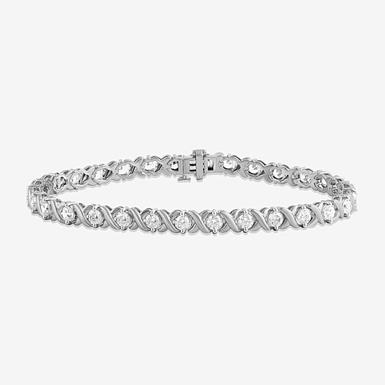 Womens 5 CT. T.W. Lab Grown White Diamond 10K Gold Tennis Bracelet