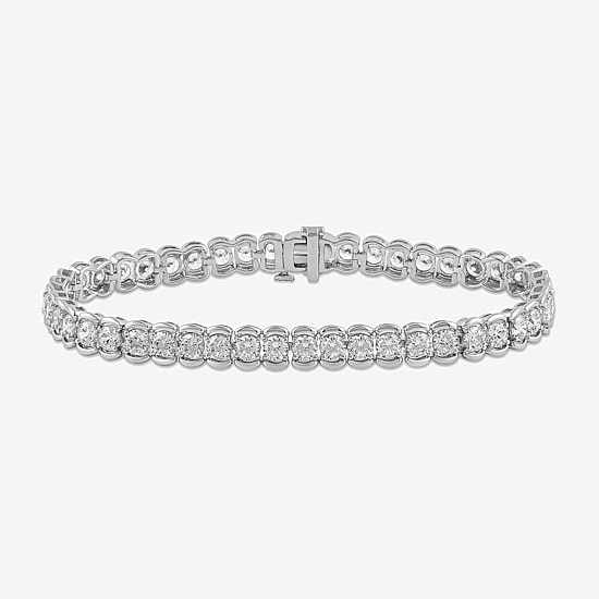 Womens 10 Ct.T.W. Lab Grown White Diamond 10K Gold Tennis Bracelet