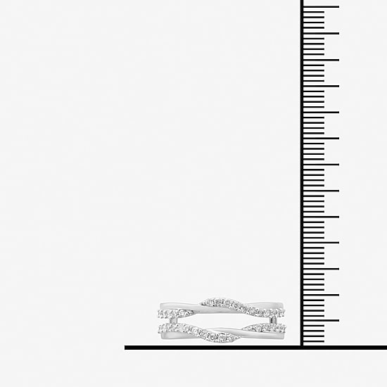 Womens 1/3 CT. T.W. Natural White Diamond 14K Gold Wedding Ring Guard