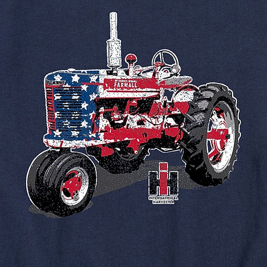 Americana Tractor Little & Big Kid Boys Crew Neck Short Sleeve Flag Regular Fit Graphic T-Shirt