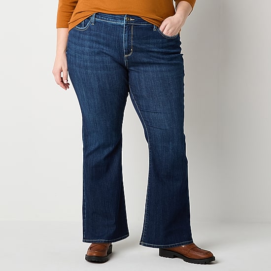 St. John's Bay Secretly Slender Womens Mid Rise Bootcut Jean