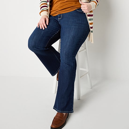 St. John's Bay Secretly Slender Womens Mid Rise Bootcut Jean
