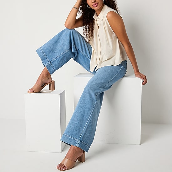 A.N.A Womens High Rise Wide Leg Jean